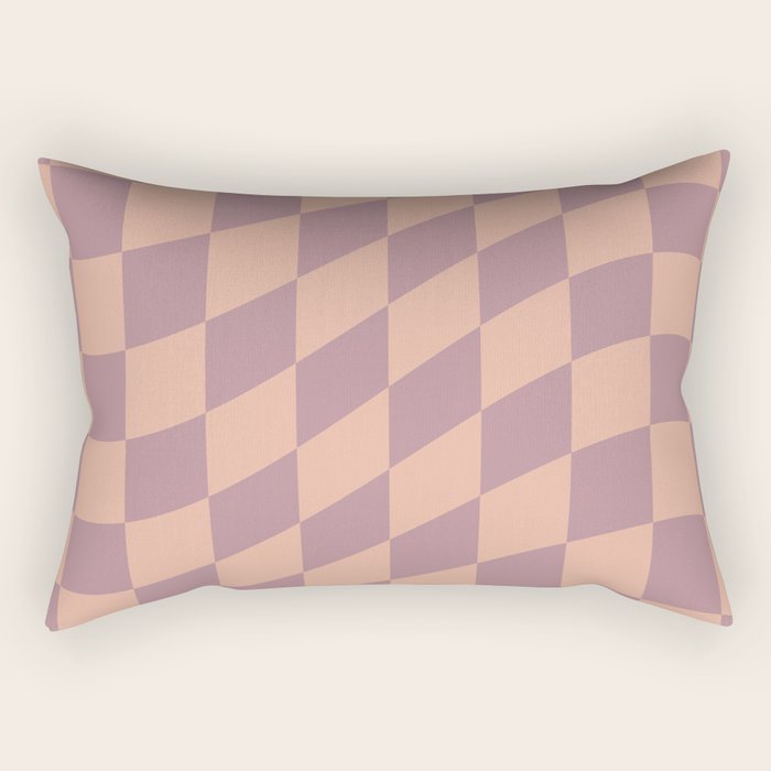 Wavy Dusty Mauve x Whipped Peach Rectangular Pillow Gallery Image 1