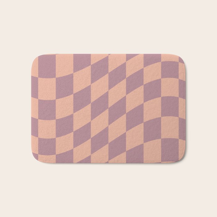 Wavy Dusty Mauve x Whipped Peach Bath Mat Gallery Image 1