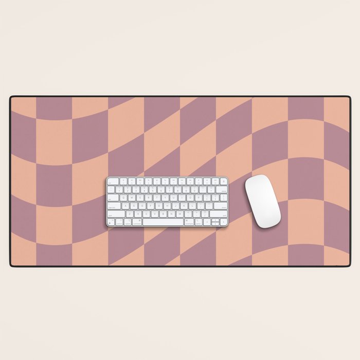 Wavy Dusty Mauve x Whipped Peach Desk Mat Gallery Image 1