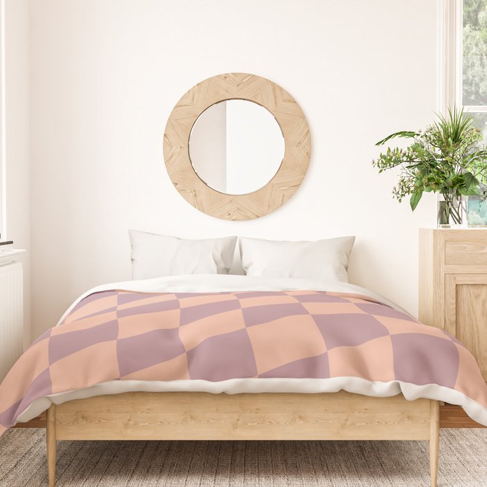 Wavy Dusty Mauve x Whipped Peach Duvet Cover Gallery Image 3
