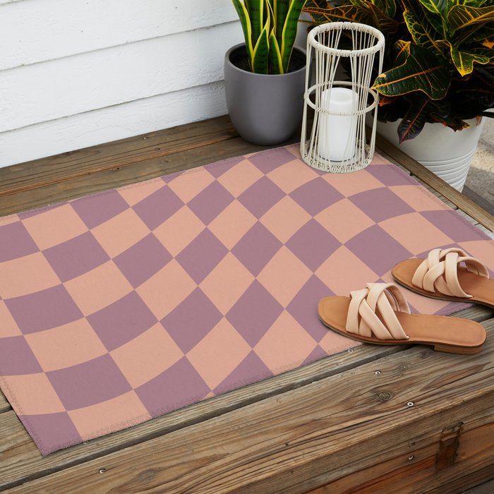 Wavy Dusty Mauve x Whipped Peach Outdoor Rug Gallery Image 2