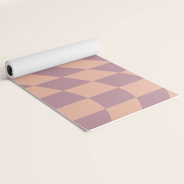 Wavy Dusty Mauve x Whipped Peach Yoga Mat Gallery Image 2