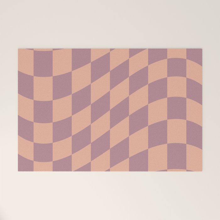 Wavy Dusty Mauve x Whipped Peach Welcome Mat Gallery Image 1