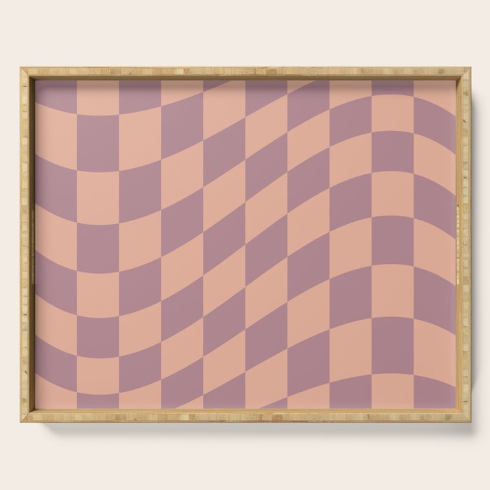 Wavy Dusty Mauve x Whipped Peach Serving Tray Gallery Image 1