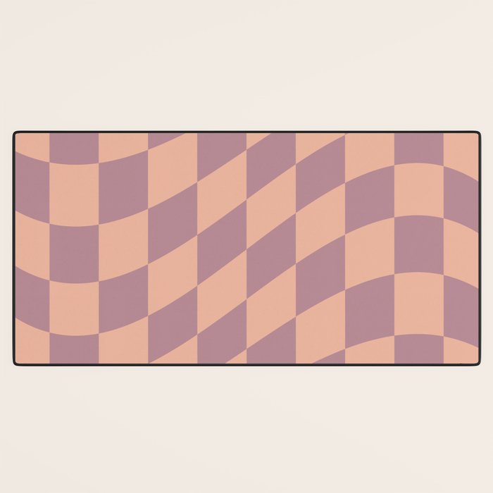 Wavy Dusty Mauve x Whipped Peach Desk Mat Gallery Image 3