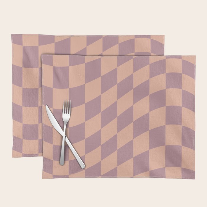 Wavy Dusty Mauve x Whipped Peach Placemat Gallery Image 1