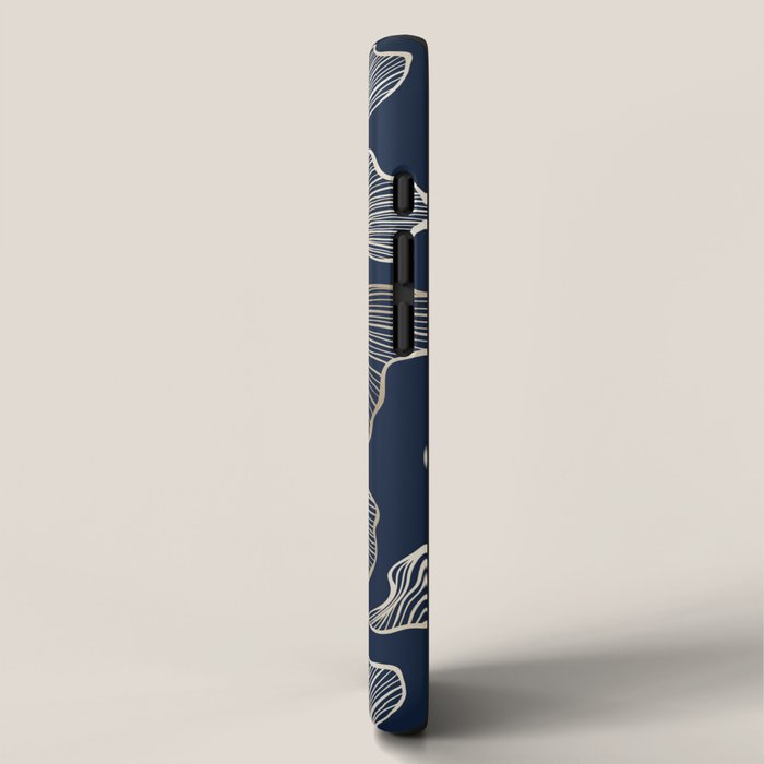 Festive, Gingko Leaves, Floral Prints, Navy Blue iPhone Case Gallery Image 2