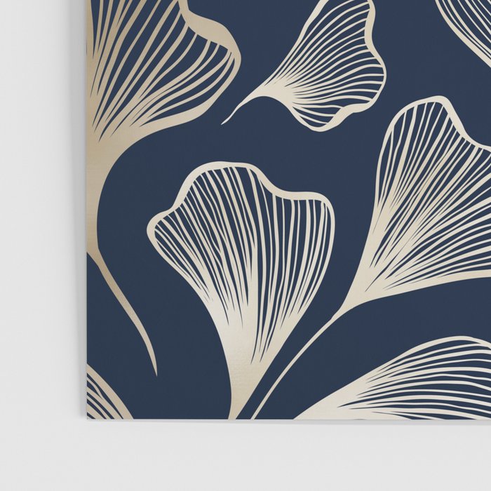 Festive, Gingko Leaves, Floral Prints, Navy Blue Poster Gallery Image 3