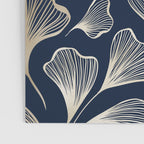 Festive, Gingko Leaves, Floral Prints, Navy Blue Poster Gallery Image 3