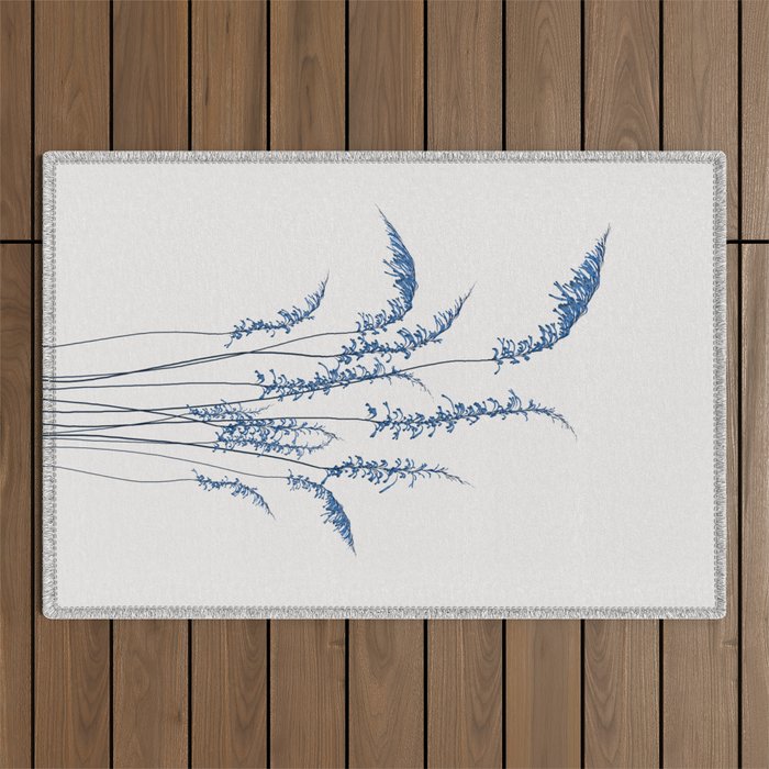 Blue flowers 2 Outdoor Rug Gallery Image 1