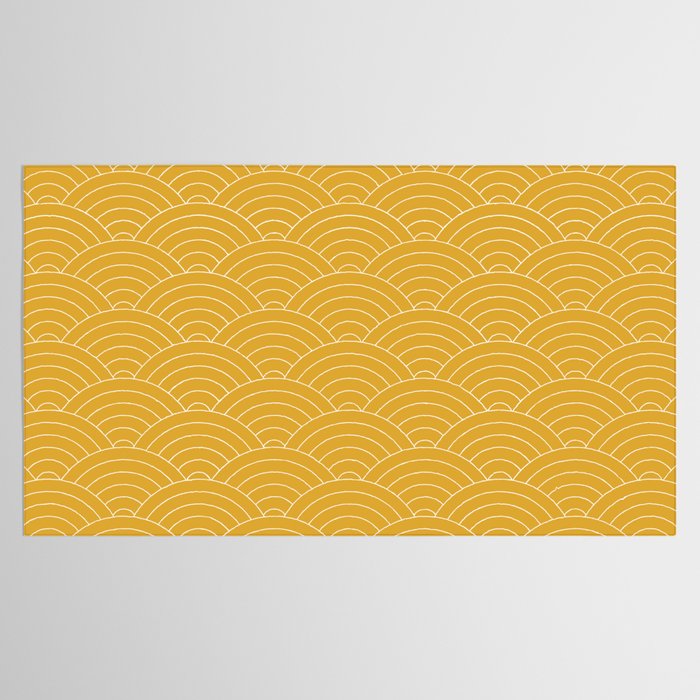 Waves (Mustard Yellow) Tablecloth Gallery Image 2