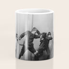 Boys will be boys funny school boys rough housing black and white vintage photograph by Fitz Guerin Coffee Mug Gallery Image 4