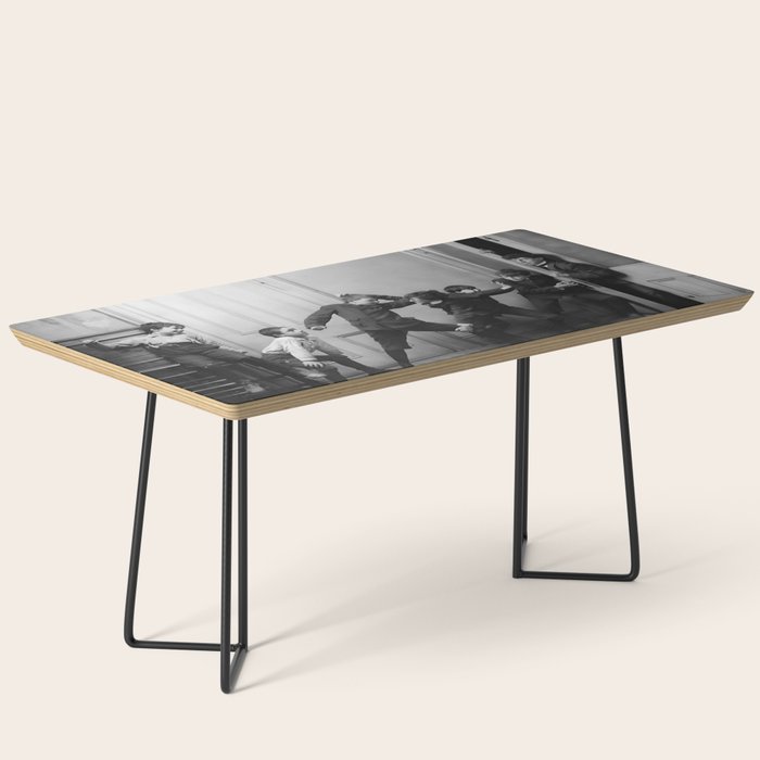 Boys will be boys funny school boys rough housing black and white vintage photograph by Fitz Guerin Coffee Table Gallery Image 1