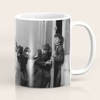 Boys will be boys funny school boys rough housing black and white vintage photograph by Fitz Guerin Coffee Mug Gallery Image 1