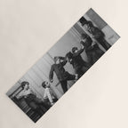 Boys will be boys funny school boys rough housing black and white vintage photograph by Fitz Guerin Yoga Mat Gallery Image 1