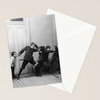 Boys will be boys funny school boys rough housing black and white vintage photograph by Fitz Guerin Stationery Card Gallery Image 2