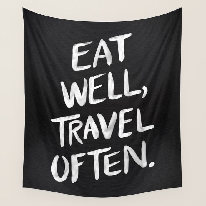 Eat Well, Travel Often Wall Tapestry Gallery Image 1