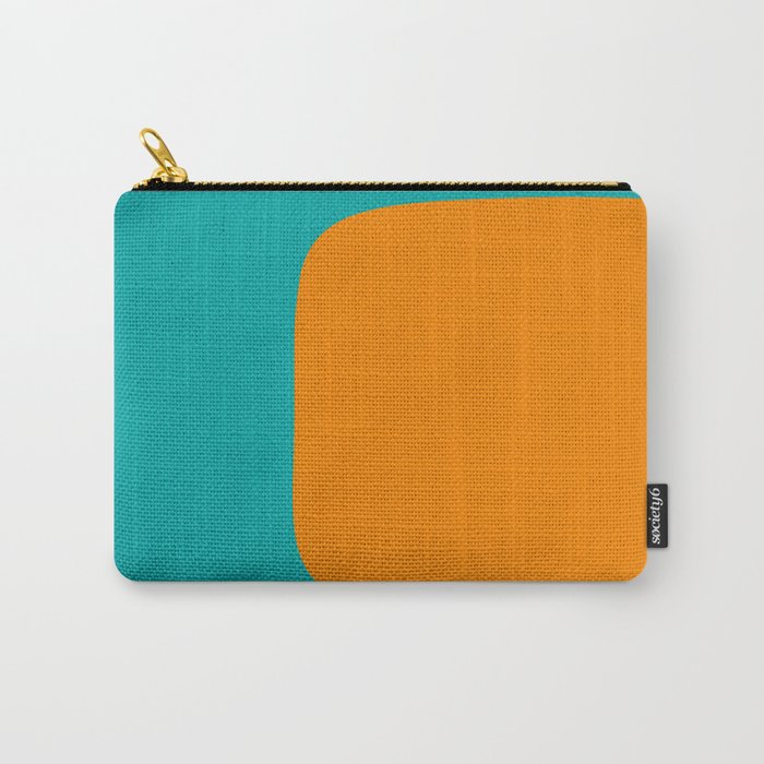 Clarity - Orange and Turquoise Minimalist Carry All Pouch Gallery Image 1