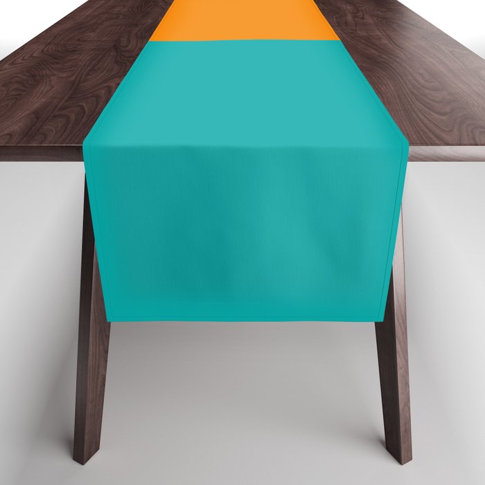 Clarity - Orange and Turquoise Minimalist Table Runner Gallery Image 1