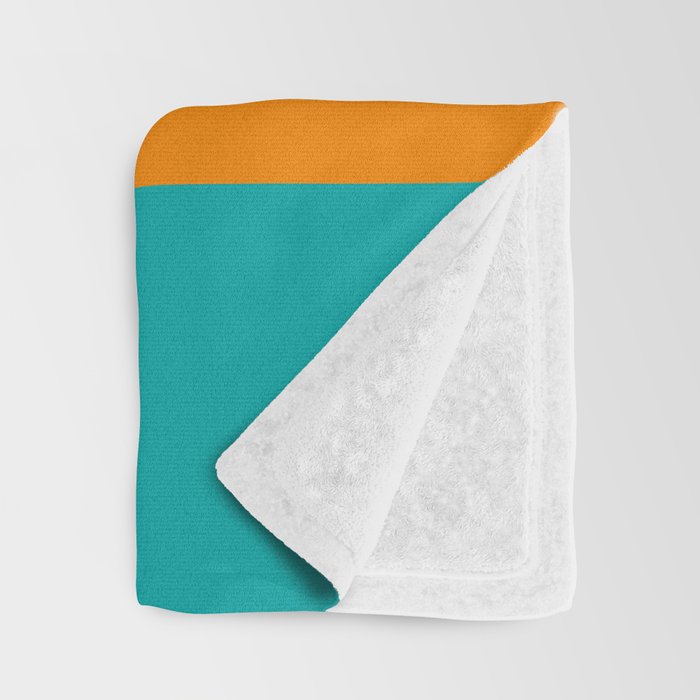 Clarity - Orange and Turquoise Minimalist Throw Blanket Gallery Image 3