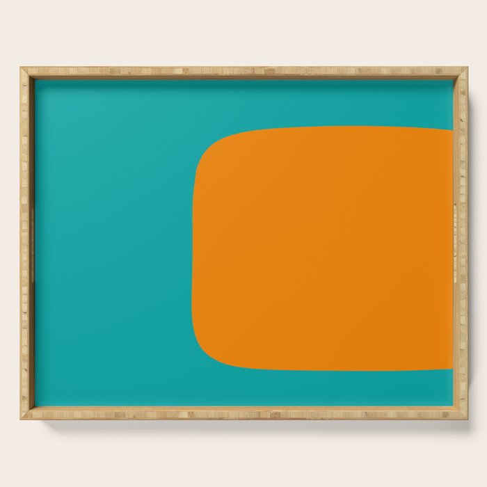 Clarity - Orange and Turquoise Minimalist Serving Tray Gallery Image 1