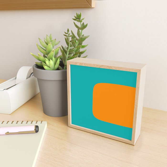 Clarity - Orange and Turquoise Minimalist Mini Art Print Gallery Image 2