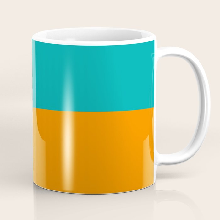 Clarity - Orange and Turquoise Minimalist Coffee Mug Gallery Image 1
