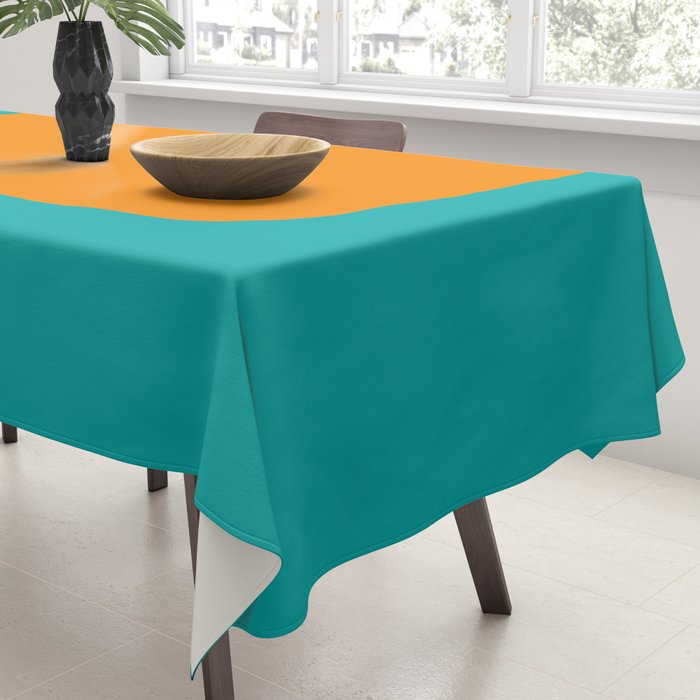 Clarity - Orange and Turquoise Minimalist Tablecloth Gallery Image 3