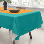 Clarity - Orange and Turquoise Minimalist Tablecloth Gallery Image 3