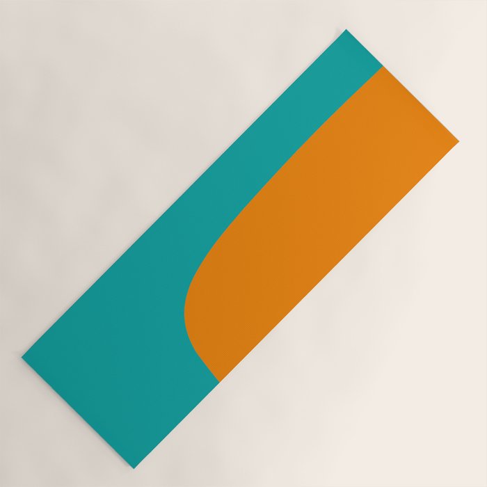 Clarity - Orange and Turquoise Minimalist Yoga Mat Gallery Image 1
