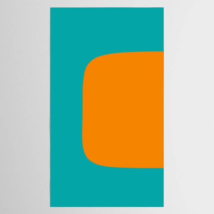 Clarity - Orange and Turquoise Minimalist Tablecloth Gallery Image 2