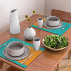 Clarity - Orange and Turquoise Minimalist Placemat Gallery Image 2