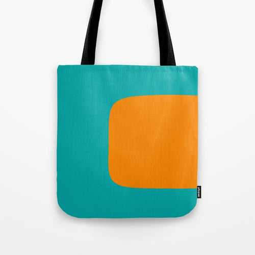 Clarity - Orange And Turquoise Minimalist Tote Bag Gallery Image 1