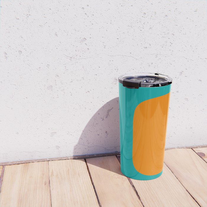 Clarity - Orange and Turquoise Minimalist Travel Mug Gallery Image 4
