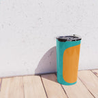 Clarity - Orange and Turquoise Minimalist Travel Mug Gallery Image 4