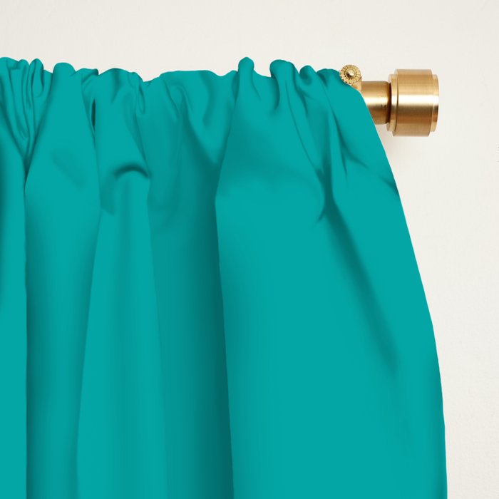 Clarity - Orange and Turquoise Minimalist Window Curtain Gallery Image 2