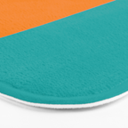 Clarity - Orange and Turquoise Minimalist Bath Mat Gallery Image 3