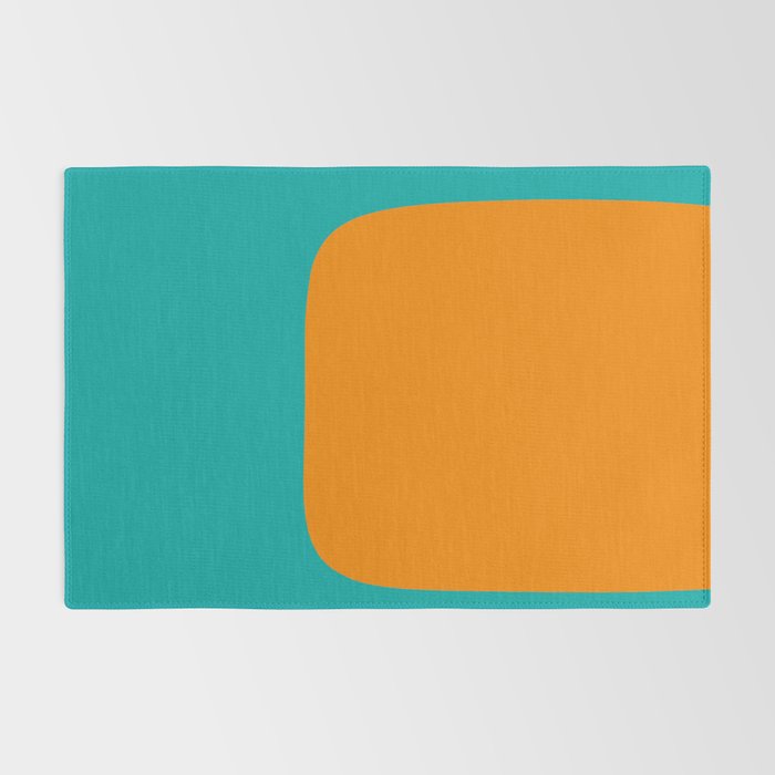 Clarity - Orange and Turquoise Minimalist Rug Gallery Image 2