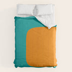 Clarity - Orange and Turquoise Minimalist Comforter Gallery Image 6