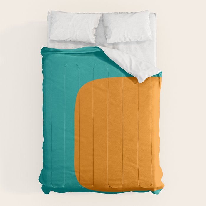 Clarity - Orange and Turquoise Minimalist Comforter Gallery Image 6