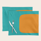 Clarity - Orange and Turquoise Minimalist Placemat Gallery Image 1