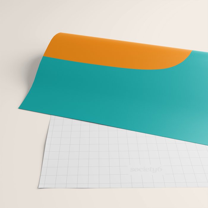 Clarity - Orange and Turquoise Minimalist Wrapping Paper Gallery Image 2