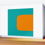 Clarity - Orange and Turquoise Minimalist Wall Mural Gallery Image 2