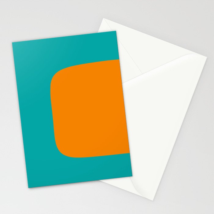Clarity - Orange and Turquoise Minimalist Stationery Card Gallery Image 2