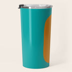 Clarity - Orange and Turquoise Minimalist Travel Mug Gallery Image 3