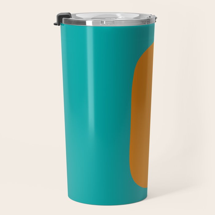 Clarity - Orange and Turquoise Minimalist Travel Mug Gallery Image 3