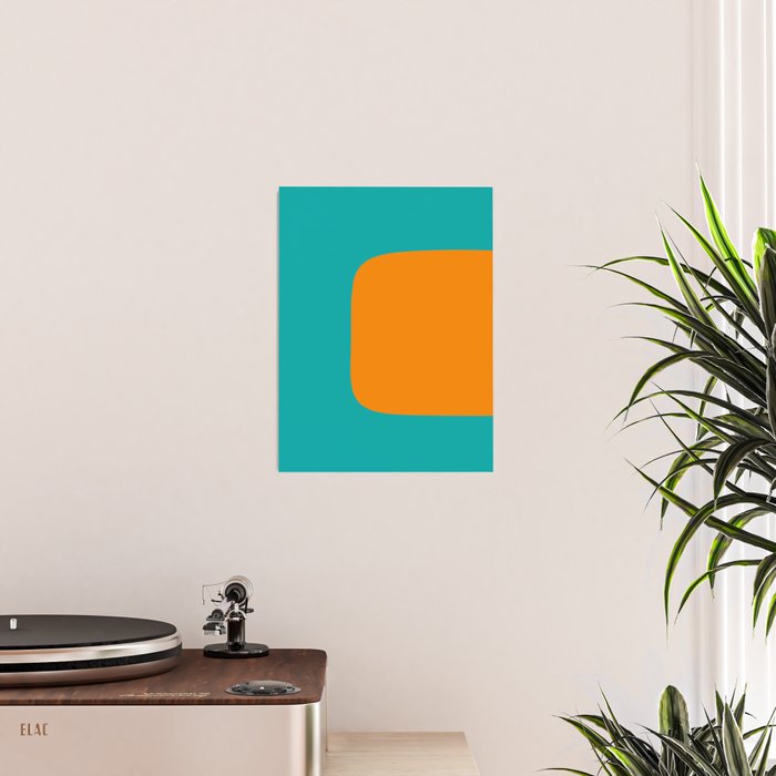 Clarity - Orange and Turquoise Minimalist Poster Gallery Image 2