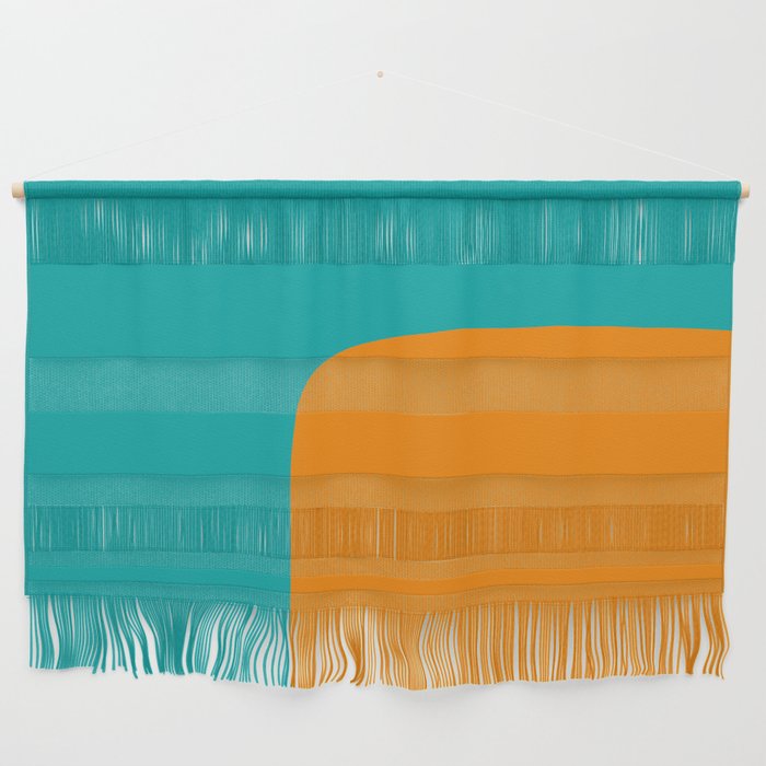 Clarity - Orange and Turquoise Minimalist Wall Hanging Gallery Image 1