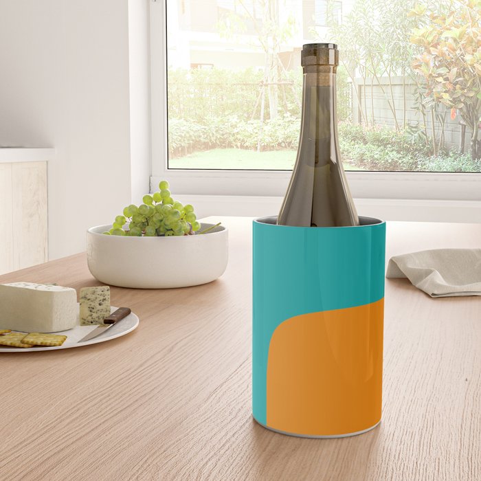Clarity - Orange and Turquoise Minimalist Wine Chiller Gallery Image 4