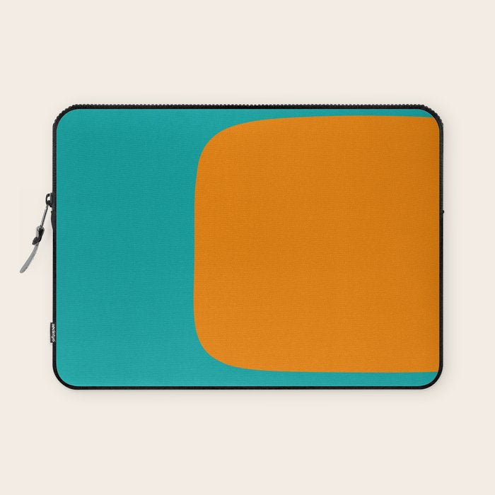 Clarity - Orange and Turquoise Minimalist Laptop Sleeve Gallery Image 1